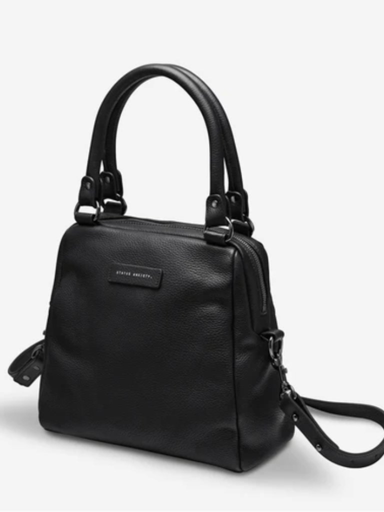 Status Anxiety Last Mountains Leather Black Crossbody Purse Handbag